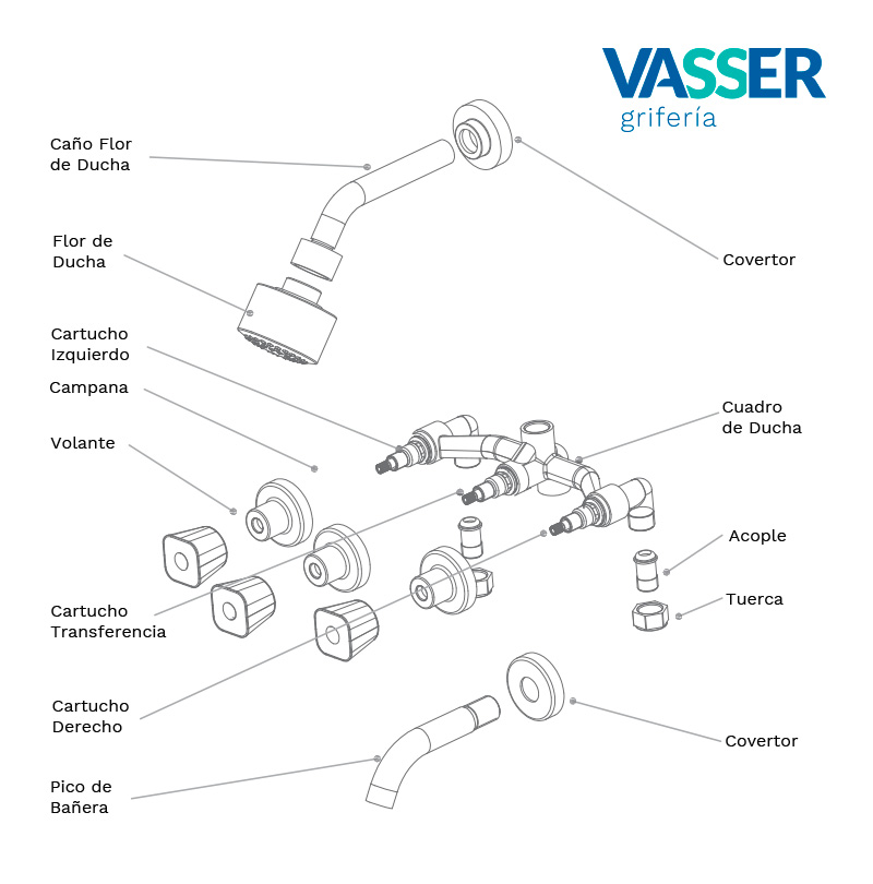 ALIZE STD - DUCHA EMB. C/TRANSF. - VASSER