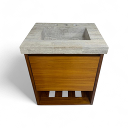 Vanitory JACINTO de COLGAR (Natural) 1 Cajon c/Mesada de Marmol 50x40cm - EL ALTO