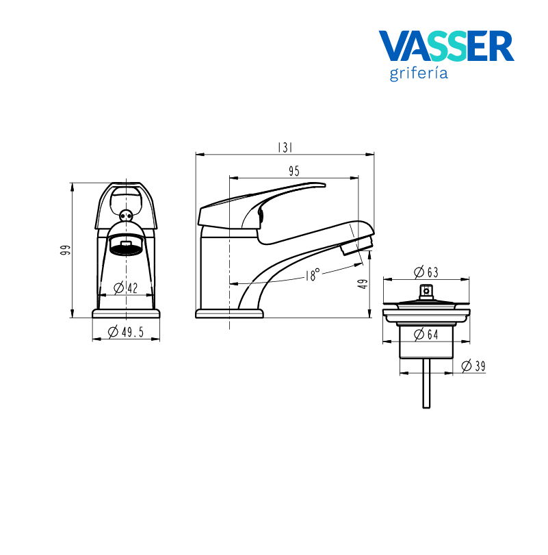 IRIS - LAVATORIO Monocomando - VASSER