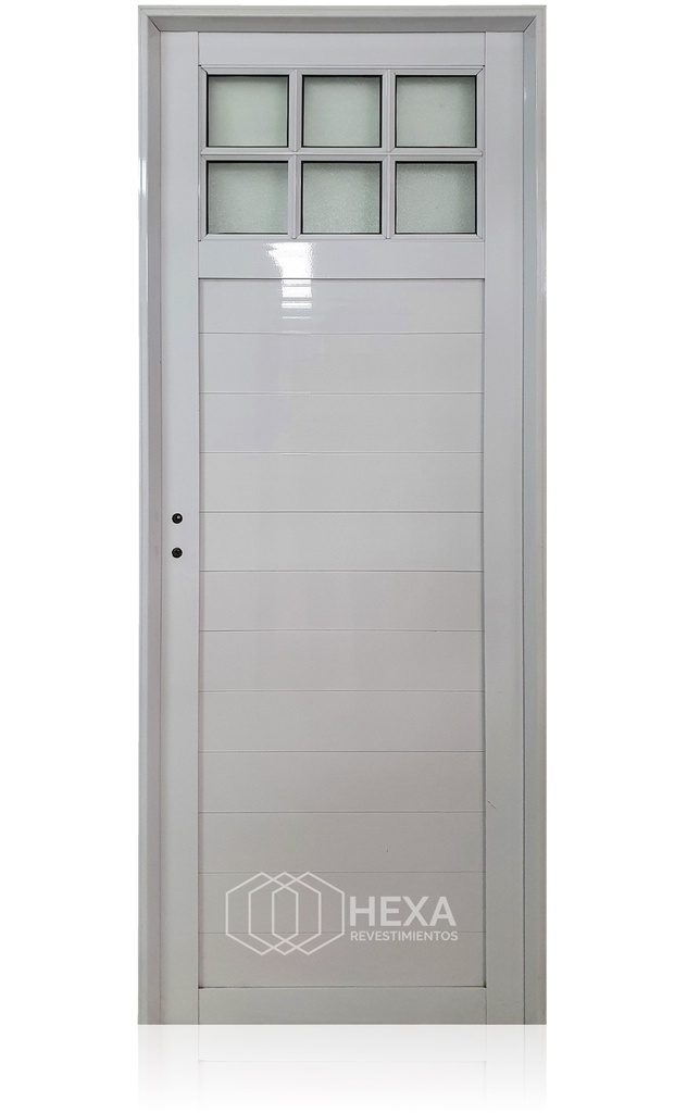 HFA PUERTA ALUMINIO TUBULAR 36mm - 1/4 VIDRIO - 80cm - Derecha