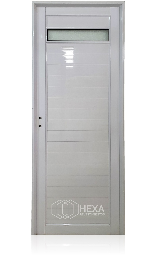 HFA PUERTA ALUMINIO TUBULAR 36mm - VIDRIO SUPERIOR - 80cm - Derecha