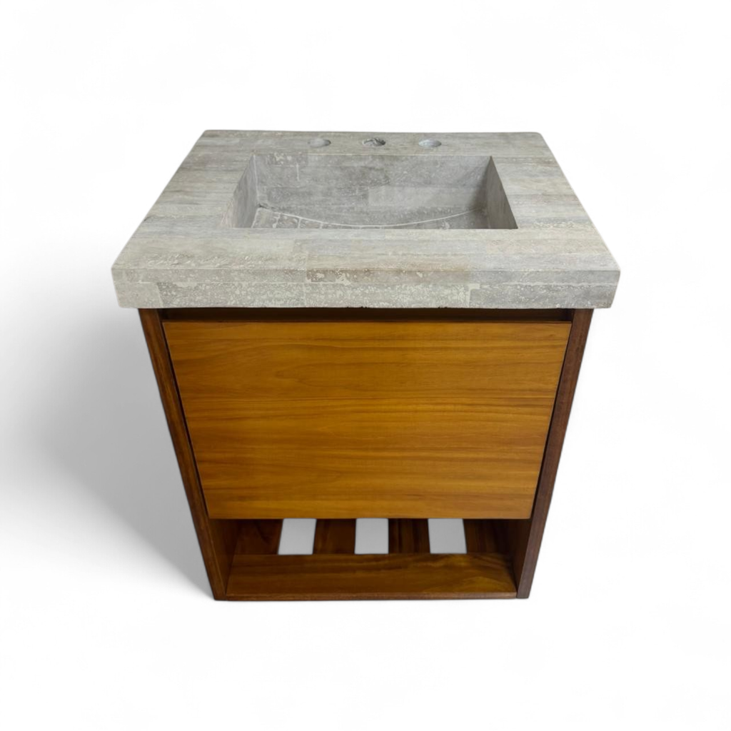 Vanitory JACINTO de COLGAR (Natural) 1 Cajon c/Mesada de Marmol 50x40cm - EL ALTO