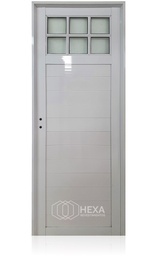 [5965] HFA PUERTA ALUMINIO TUBULAR 36mm - 1/4 VIDRIO - 80cm - Derecha